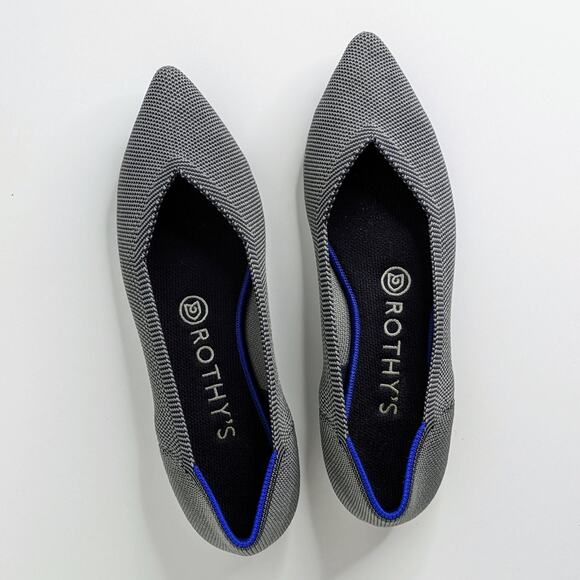 Rothy's The Point Gray Ballet Flats 7 Sustainable Slip On Capsule Wardrobe - Picture 11 of 13